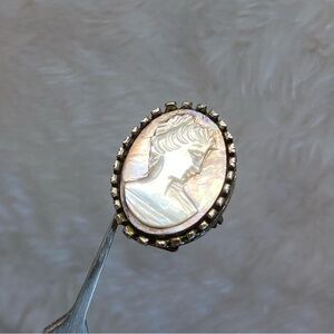 Vintage Mother Of Pearl on Abalone Background Cameo 1940-1960’s Antique